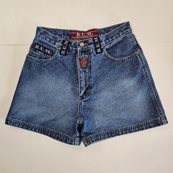 B.U.M. Equipment Pants - Vintage Bum Equipment Denim Blue Jean Shorts High Rise 90s Y2K Women's Size 27"